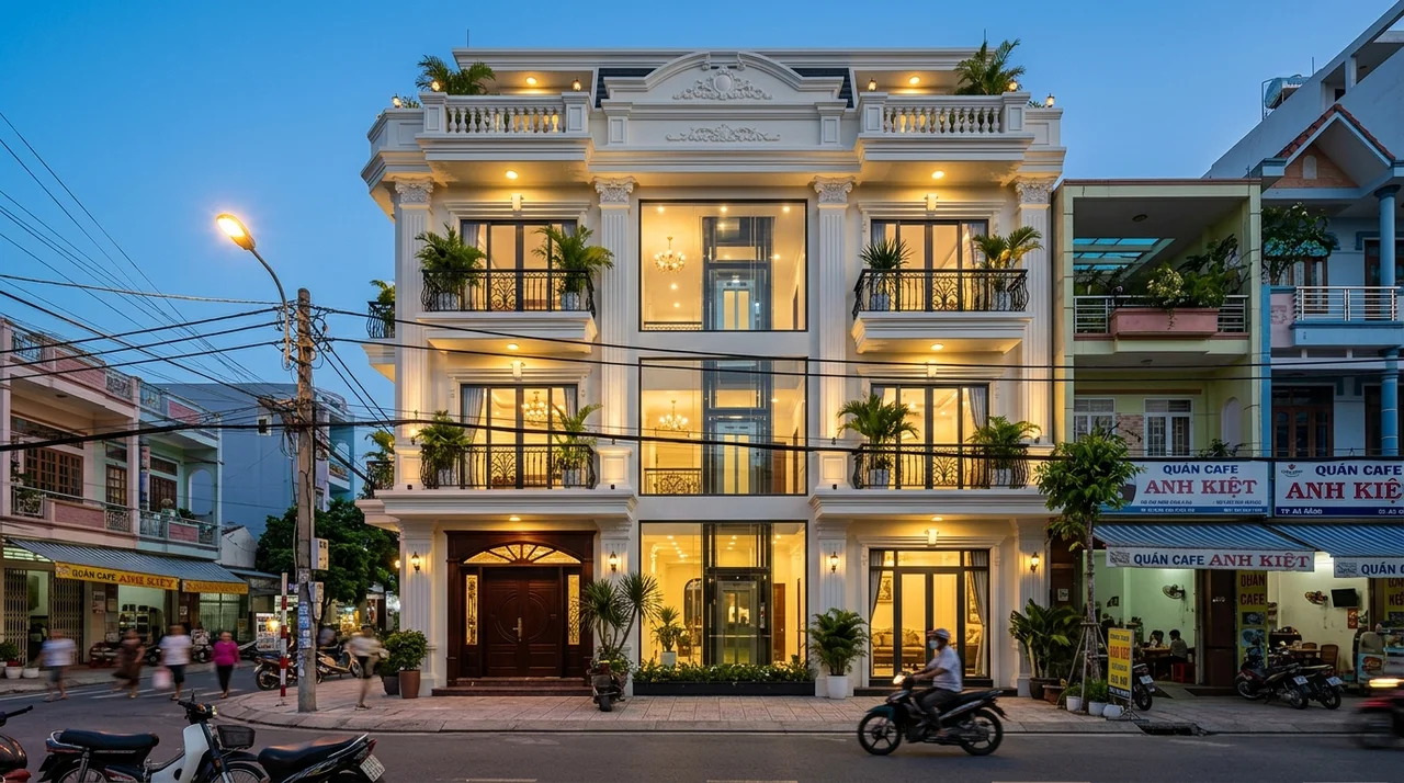 Nhà Ống Tân Cổ Điển 4 Tầng 5x20m Có Thang Máy - Chị Hạnh